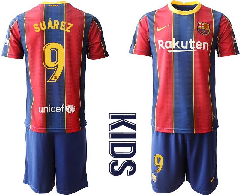 Youth 2020-2021 club Barcelona home #9 red Soccer Jerseys